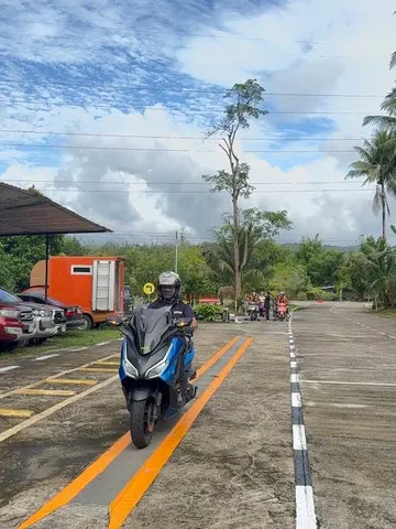 On the motorbike track